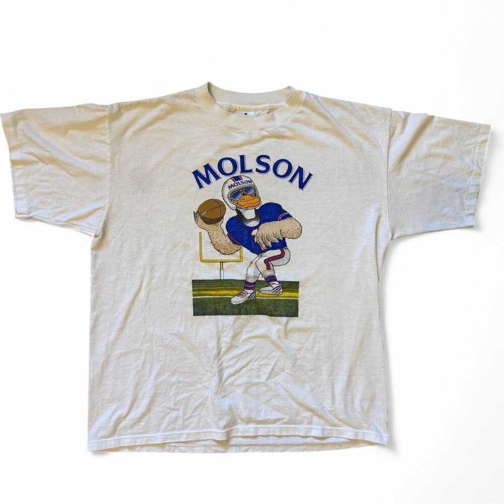 Molson Men's White and Cream T-shirt